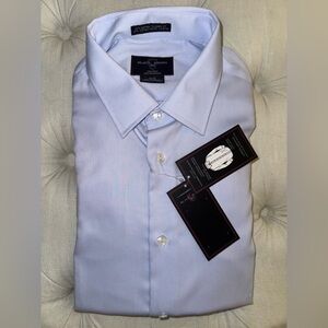NWT - “Black Brown 1826” Men’s Tailored Fit Shirt Sky Blue 16/36 100% Cotton